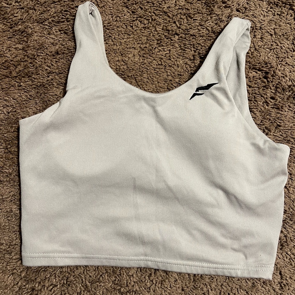 White Ribbed Crop Top
